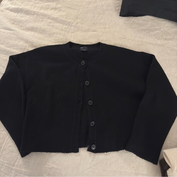 Women's Cardigan Sweater Set - Black, Cream, and Brown - Picture 9 of 13